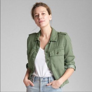 GAP Cropped Military Style Tencel Jacket